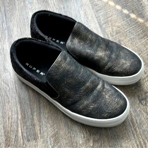 Roper Black metallic slide shoes 9.5